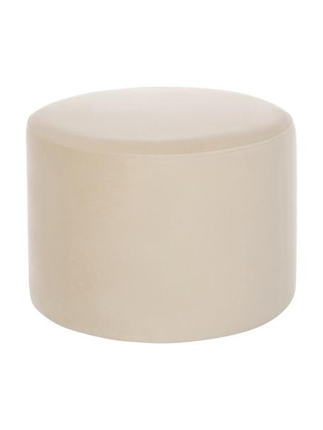 Puf de terciopelo Daisy, Tapizado: terciopelo (poliéster) Al, Estructura: madera contrachapada, Terciopelo beige, Ø 54 x Al 38 cm