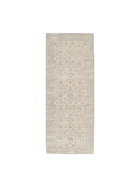 Ručne tkaný ženilkový behúň vo vintage štýle Loire, Béžová, Š 80 x D 200 cm