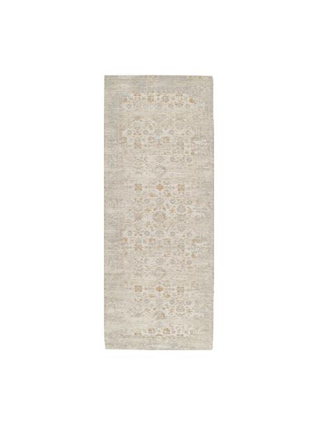 Tapis de couloir chenille tissé main Loire, Tons beiges, larg. 80 x long. 200 cm