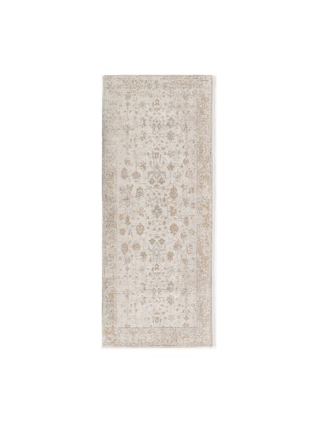 Tapis de couloir chenille tissé main Loire, Tons beiges, larg. 80 x long. 200 cm