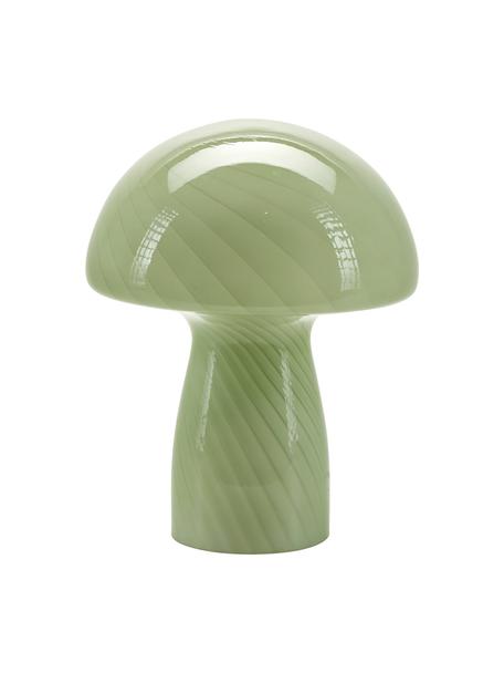 Kleine tafellamp Mushroom van glas in groen, Lamp: glas, Groen, Ø 19 x H 23 cm