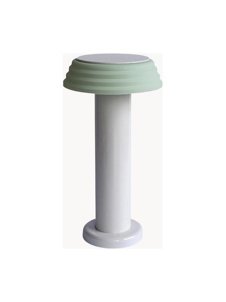 Lámpara de mesa pequeña LED regulable Geometry, Pantalla: silicona, Estructura: metal recubierto, Cable: plástico, Blanco, verde claro, Ø 13 x Al 24 cm