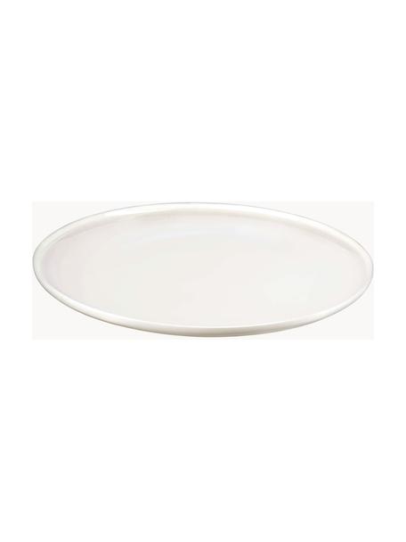Assiettes plates en porcelaine Oco, 6 pièces, La Fine Bone China est une porcelaine tendre, qui se distingue particulièrement par sa brillance et sa translucidité, Blanc cassé, Ø 27 x haut. 2 cm