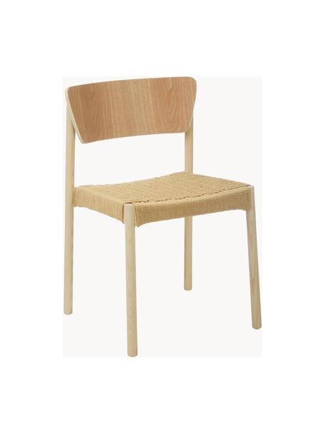 Dřevěné židle s ratanovou sedací částí Danny, 2 ks, Bukové dřevo, béžová, Š 52 cm, H 51 cm
