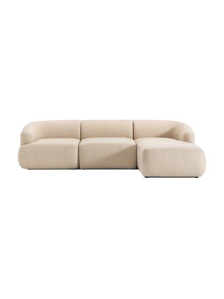 Canapé d'angle modulable Sofia, Tissu beige clair, larg. 272 x prof. 160 cm, méridienne à droite