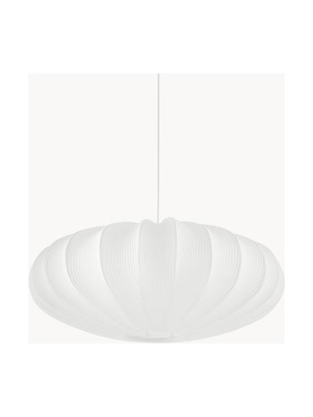 Stoffen hanglamp Mamsell, Lampenkap: 60% polyester, 40% rayon, Wit, Ø 55 x H 21 cm