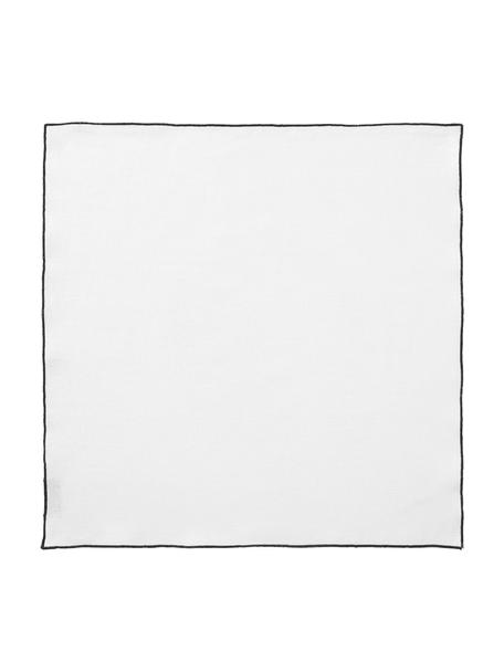 Ľanové obrúsky Vilnia, 6 ks, 100 % ľan, Biela, čierna, Š 47 x D 47 cm