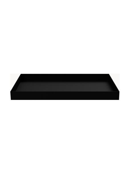 Vassoio decorativo Tray, Acciaio inossidabile verniciato a polvere, Nero, Larg. 50 x Prof. 18 cm