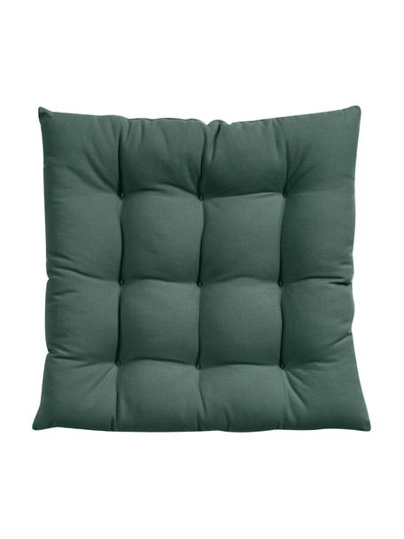 Cojín de asiento Ava, Funda: 100% algodón, Verde oscuro, An 40 x L 40 cm