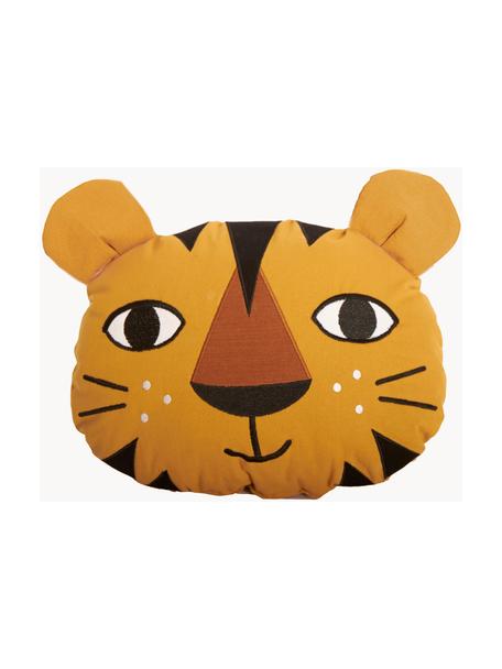 Coussin Tiger, Jaune ocre, noir, larg. 30 x long. 40 cm