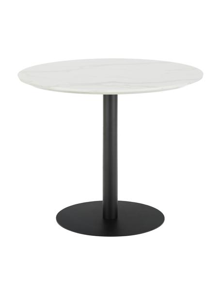 Okrúhly jedálenský stôl s mramorovým vzhľadom Karla,  Ø 90 cm, Biela so vzhľadom mramoru, Ø 90 x V 75 cm