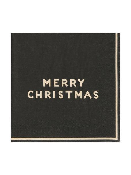 Servilletas de papel Merry, 20 uds., Papel, Negro, An 33 x L 33 cm