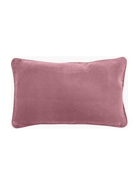 Housse de coussin rectangulaire velours vieux rose Dana, 100 % velours de coton, Vieux rose, larg. 30 x long. 50 cm