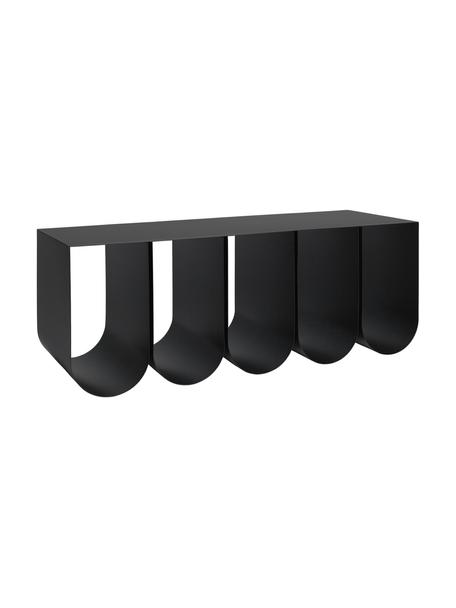 Kovová lavička Curved, Ocel s práškovým nástřikem, Černá, Š 110 cm, V 42 cm