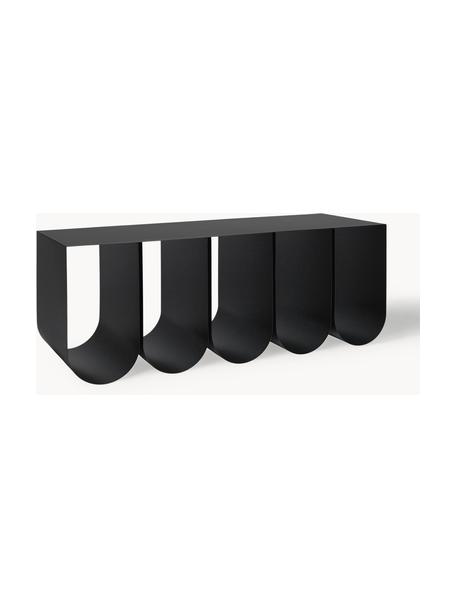 Kovová lavička Curved, Oceľ s práškovým náterom, Čierna, Š 110 x V 42 cm