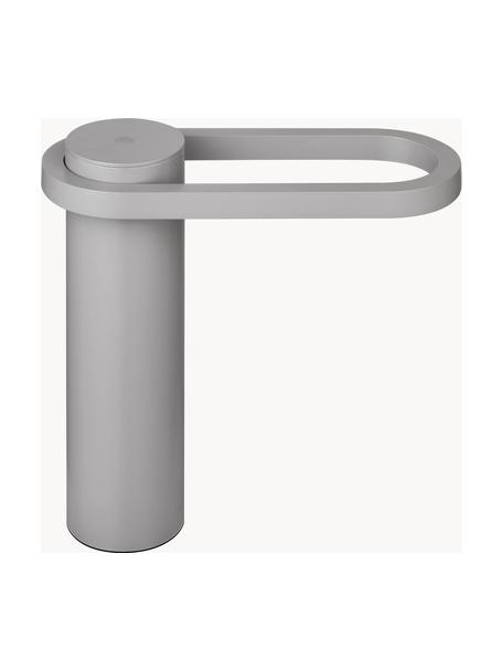 Lampada da tavolo portatile da esterno a LED con luce regolabile Hoop, Alluminio verniciato a polvere, Grigio chiaro, Larg. 23 x Alt. 22 cm