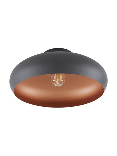 Plafonnier Jeff, Noir, couleur cuivre, Ø 40 x haut. 17 cm