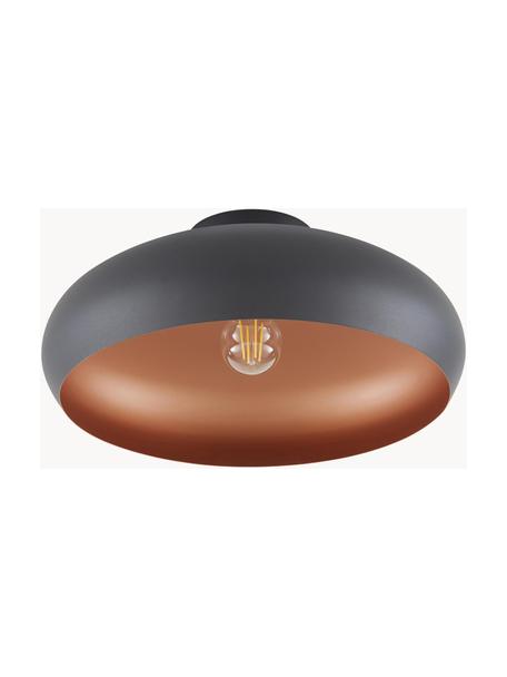 Stropná lampa Jeff, Stropný kryt: čierna, odtiene medenej, Ø 40 x V 17 cm