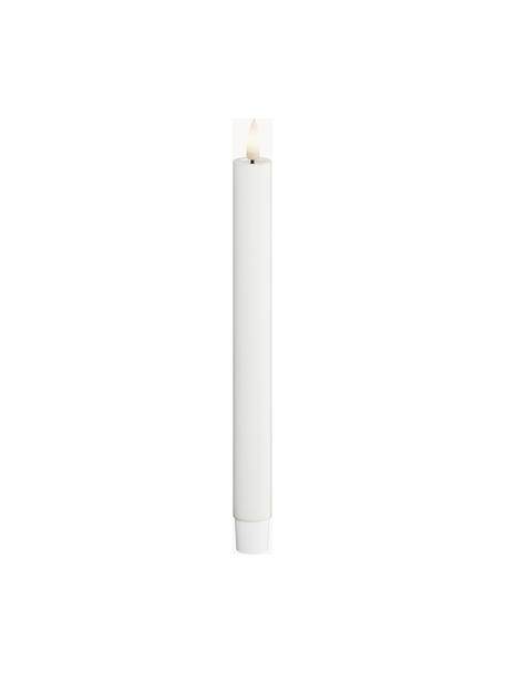 Ręcznie wykonana świeca stołowa LED Real Flame, W 15 cm, 2 szt., Tworzywo sztuczne, wosk z powłoką żywiczną, Biały, W 15 cm