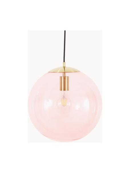 Lámpara de techo Bao, Pantalla: vidrio, Anclaje: metal galvanizado, Cable: cubierto en tela, Rosa, dorado, Ø 35 cm