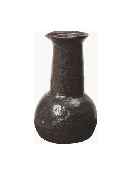 Vase en terre cuite Doro, haut. 27 cm, Terre cuite, émaillée, Brun foncé, Ø 16 x haut. 27 cm