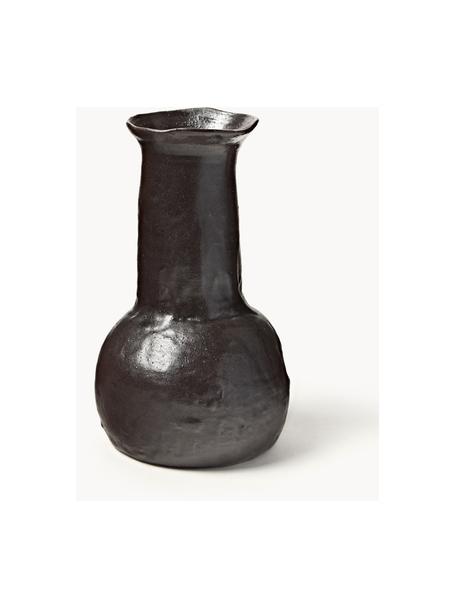 Terrakotta-Vase Doro, H 27 cm, Terrakotta, glasiert, Dunkelbraun, Ø 16 x H 27 cm