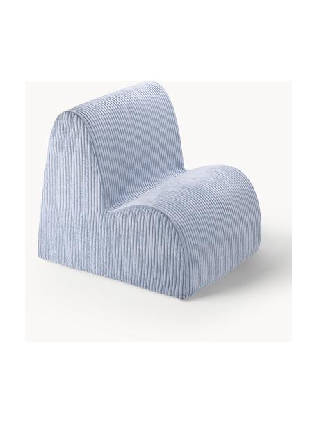 Fauteuil pour enfant en velours côtelé Cloud, Velours côtelé gris-bleu, larg. 50 x prof. 60 cm