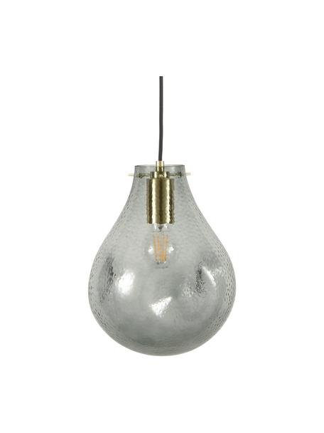 Kleine Pendelleuchte Kedu aus Glas, Lampenschirm: Glas, Baldachin: Metall, galvanisiert, Grau, Ø 23 x H 29 cm