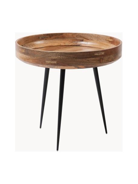 Stolik pomocniczy z drewna mangowego Bowl Table, Blat: drewno mangowe lakierowan, Nogi: stal malowana proszkowo, Drewno mangowe lakierowane, Ø 40 x 38 cm