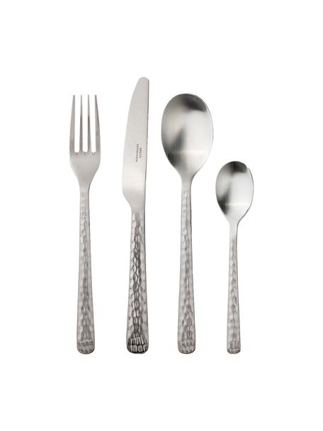 Set posate con manici martellati Hune, 4 persone (16 pz.), Acciaio inossidabile 18/8, spazzolato, martellato

Per esaltare al meglio la finitura opaca, è opportuno lucidarla con un panno morbido prima della copertura., Argentato, manico martellato, 4 persone (16 pz.)