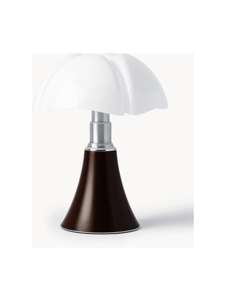 Lampada da tavolo portatile a LED con luce regolabile Pipistrello, Struttura: metallo, alluminio laccat, Marrone scuro opaco, Ø 27 x Alt. 35 cm