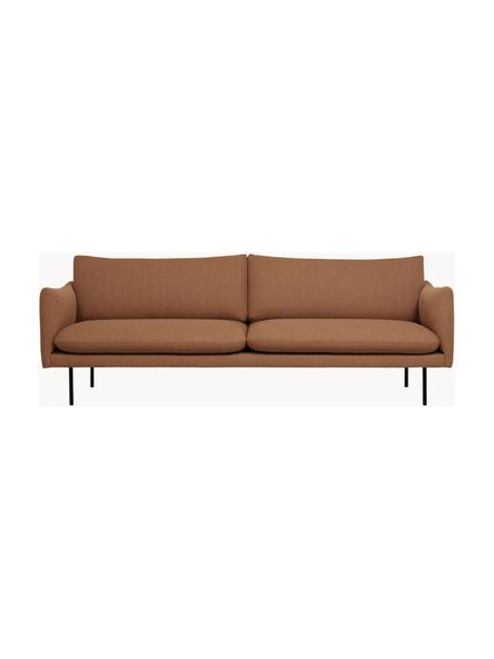 Sofá Moby (3 plazas), Tapizado: poliéster Alta resistenci, Estructura: madera de pino maciza, Patas: metal con pintura en polv, Tejido marrón, An 220 x F 95 cm