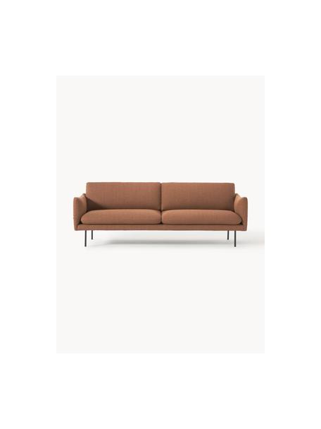 Sofa Moby (3-Sitzer), Bezug: Polyester Der hochwertige, Gestell: Massives Kiefernholz, FSC, Füße: Metall, pulverbeschichtet, Webstoff Nougat, B 220 x T 95 cm