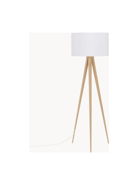 Stojacia tripod lampa v škandinávskom štýle Jake, Biela, svetlohnedá, ∅ 50 x V 154 cm