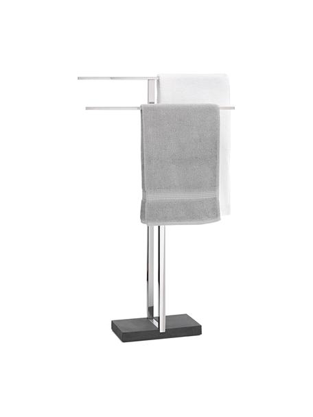 Wieszak na ręcznik z metalu Menoto, Czarny, odcienie srebrnego, S 50 x W 86 cm