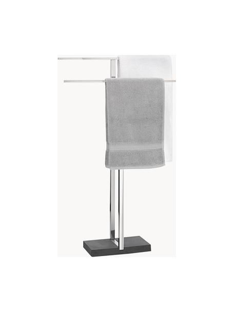Handtuchhalter Menoto aus Metall, Halter: Rostfreier Stahl, Sockel: Kunststein, Silberfarben, B 50 x H 86 cm