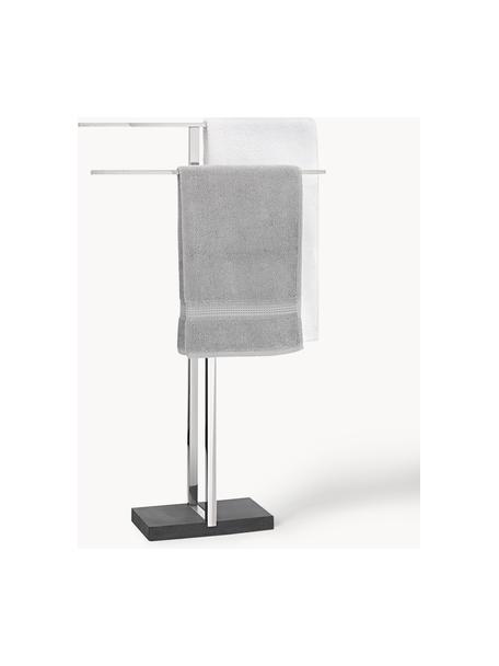 Handtuchhalter Menoto aus Metall, Halter: Rostfreier Stahl, Sockel: Kunststein, Silberfarben, B 50 x H 86 cm
