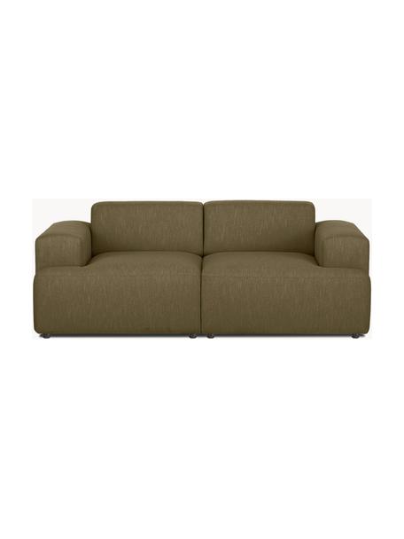 Sofa Melva (2-Sitzer), Bezug: 100% Polyester Der hochwe, Gestell: Massives Kiefernholz, FSC, Füße: Kunststoff, Webstoff Olivgrün, B 198 x T 101 cm