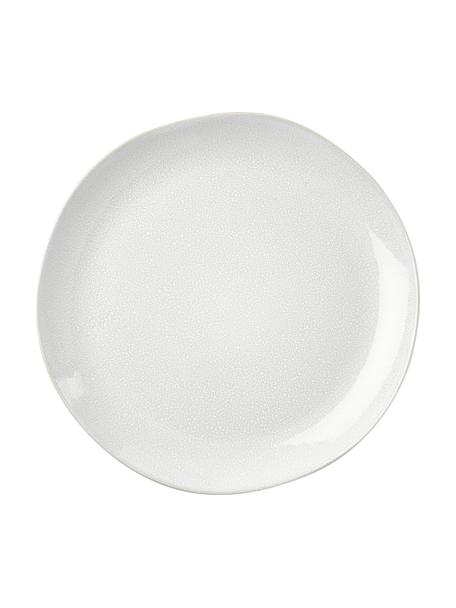 Assiette plate faïence émaillée blanche Gemma, 2 pièces, Grès cérame, Blanc crème, Ø 28 x haut. 3 cm