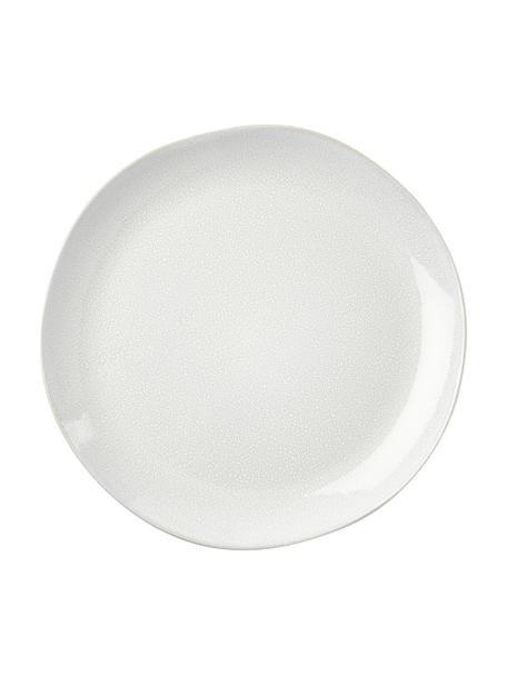 Plytký tanier s reaktívnou glazúrou Gemma, 2 ks, Kamenina, Krémovobiela, Ø 28 x V 3 cm