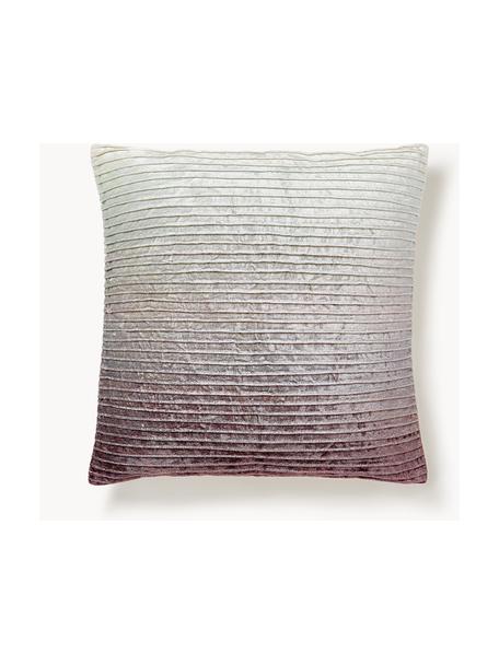 Copricuscino con motivo ricamato Hattie, Retro: 100% cotone, Grigio, Larg. 45 x Lung. 45 cm