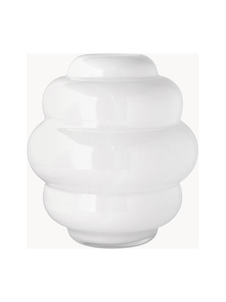 Glasvase Bubble, H 28 cm, Glas, Weiß, Ø 25 x H 28 cm