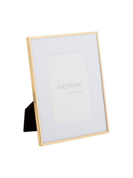 Bilderrahmen Memento mit Passepartout, Rahmen: Eisen, hochglanz lackiert, Front: Glas, spiegelnd, Goldfarben, 13 x 18 cm