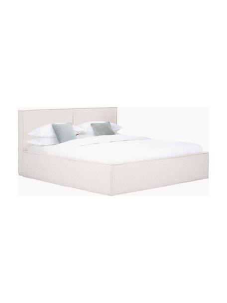 Łóżko tapicerowane Dream, Tapicerka: poliester (tkanina strukt, Korpus: lite drewno sosnowe z cer, Greige tkanina, S 140 x D 200 cm