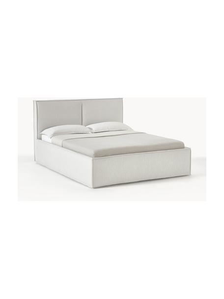 Gestoffeerd bed Dream, Bekleding: polyester (gestructureerd, Frame: massief grenenhout en pla, Geweven stof greige, B 140 x L 200 cm