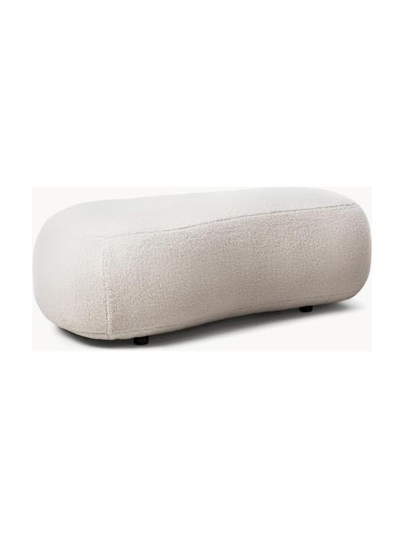 Panca curva in teddy Alba, Rivestimento: teddy (100% poliestere) I, Rivestimento: imbottitura in schiuma, Struttura: legno massiccio di abete , Piedini: plastica, Teddy bianco latte, Larg. 130 x Prof. 62 cm