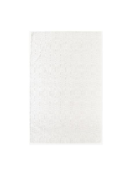 Alfombra de diseño a cuadros Kelsie, 100% poliéster con certificado GRS, Blanco, An 200 x L 300 cm (Tamaño L)