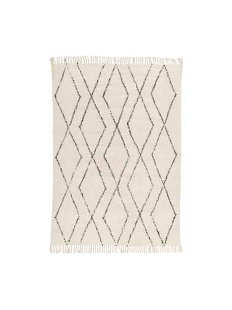 Tapis d'entrée en coton à franges, tufté main Bina, 100 % coton

Le matériau est certifié STANDARD 100 OEKO-TEX®, 21.HIN.90042, HOHENSTEIN HTTI, Beige, noir, larg. 80 x long. 150 cm (taille XS)