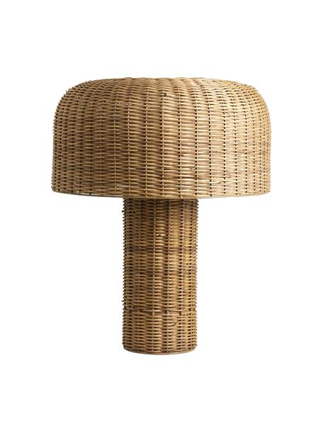 Lámpara de mesa de ratán Atum, Pantalla: ratán, Cable: plástico, Marrón, Ø 40 x Al 50 cm