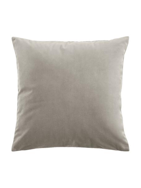 Fundas de cojín de terciopelo Rush, 2 uds., 100% poliéster (reciclado), Gris, An 45 x L 45 cm